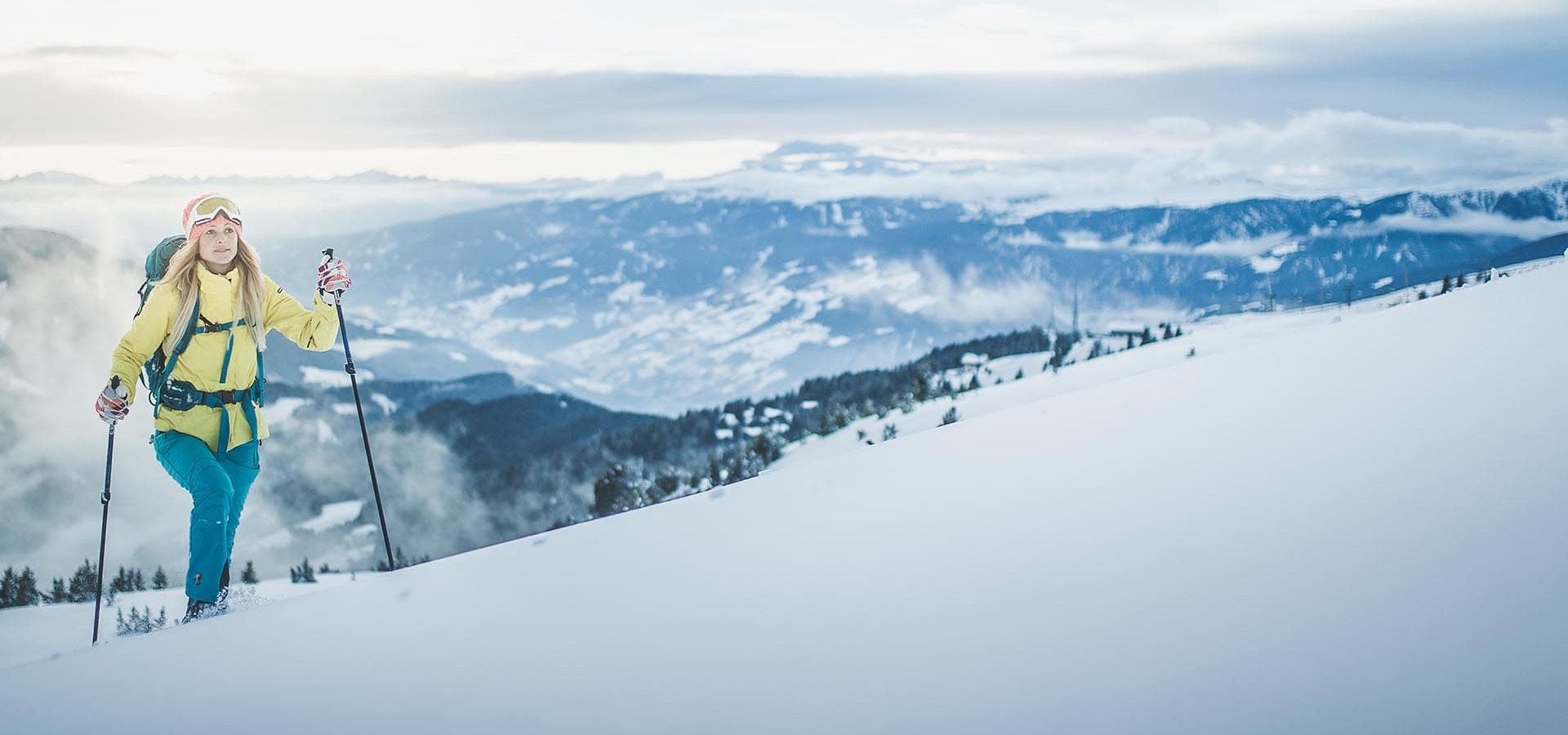 schneehschuhwandern skigebiet plose brixen hotel clara